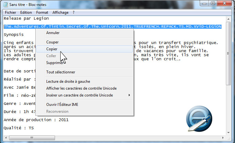 nom de la release