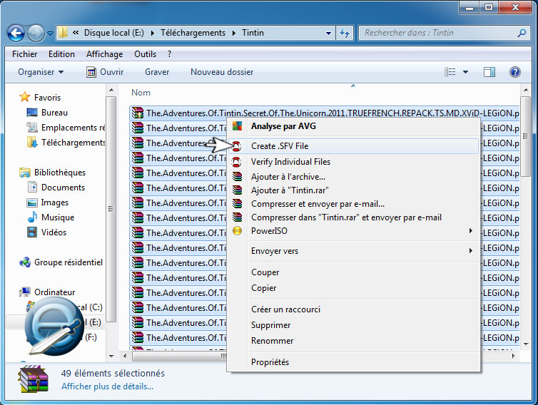creer un fichier sfv
