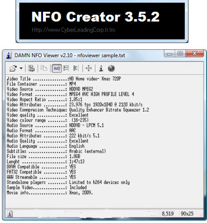 creer un fichier nfo