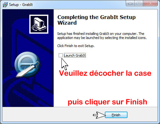 Fin d'installation de Grabit