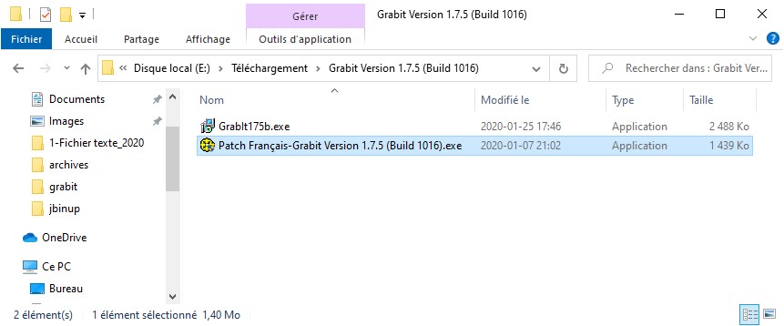 patch francais de Grabit 1.7.2 beta 6