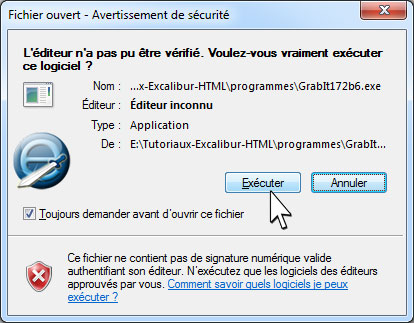 Executer installation de Grabit
