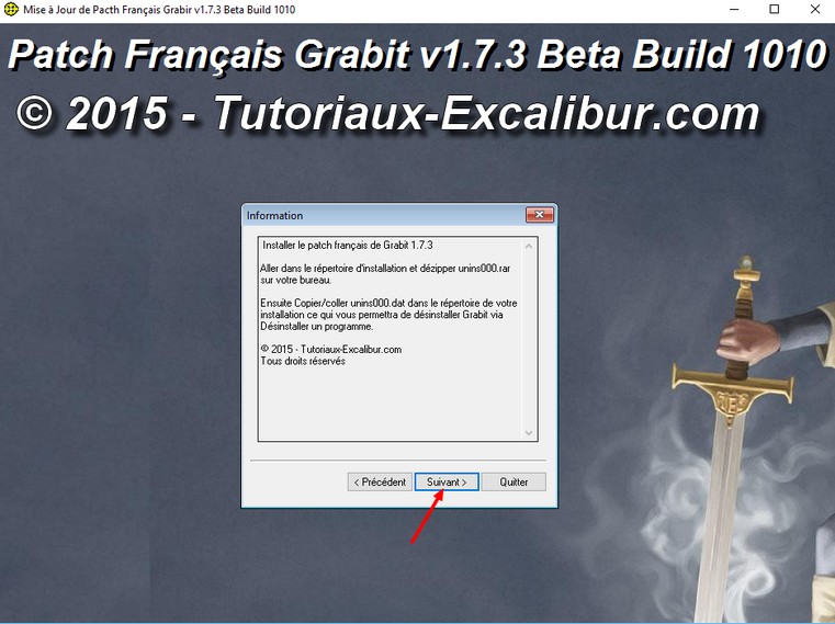 copyright du patch francais de Grabit 1.7.2 Beta 6