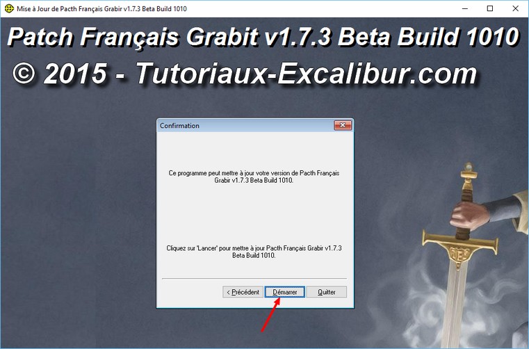 demarrer l'installation du patch francais de Grabit 1.7.2 Beta 6