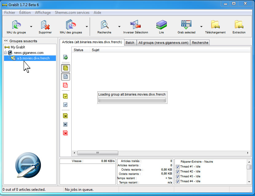 selectionner un groupe binaire sous Grabit