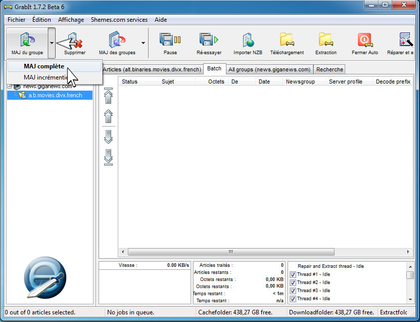 mise a jour complete du groupe sous Grabit