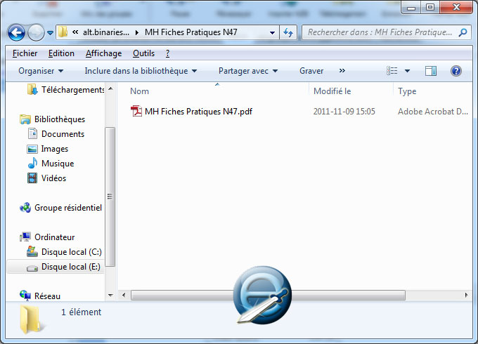 acces au fichier telecharger sous Grabit
