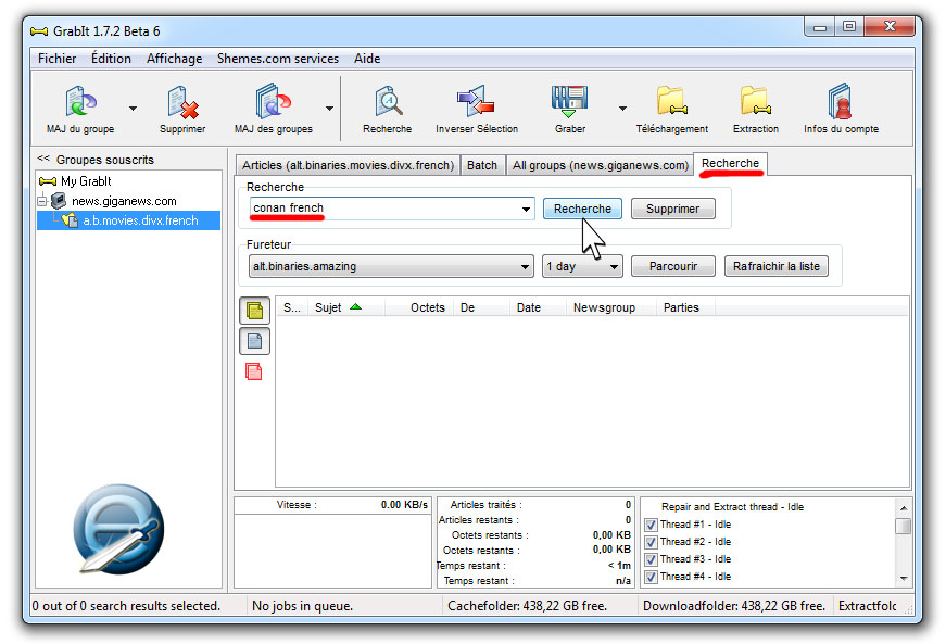 recherche filtre compose avec Grabit