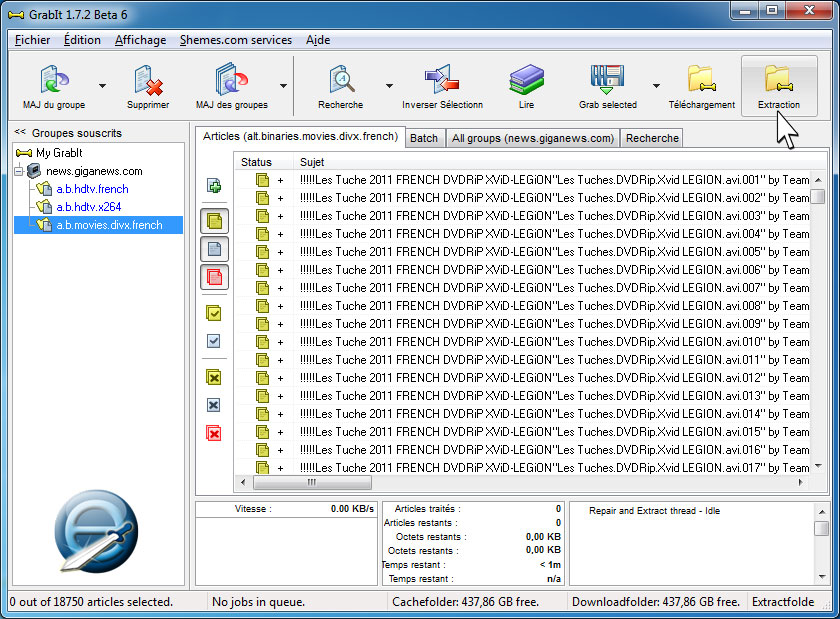 telechargement avec Grabit