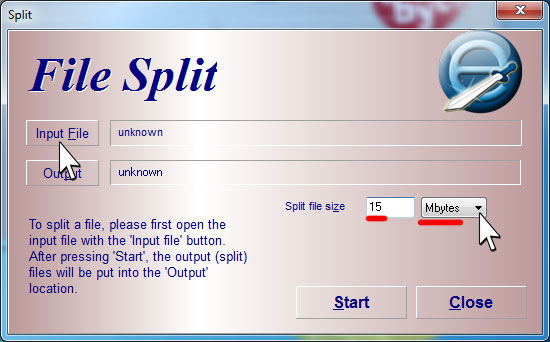 input file de HJ-Split