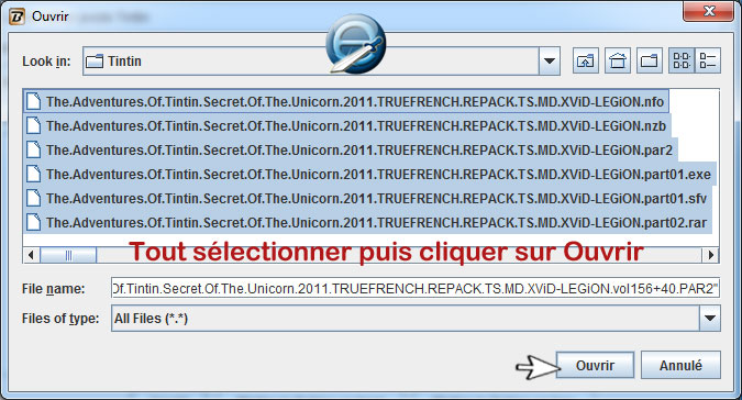 Tout selectionner vos fichiers
