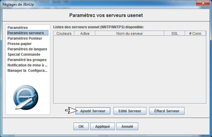 ajouter un serveur a jbinup