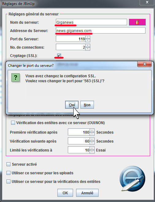configurer le ssl sous jbinup