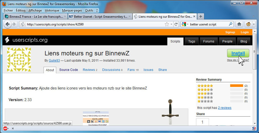 Liens moteurs Binnewz