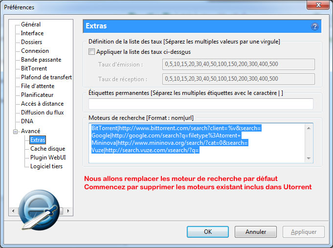 Extras de uTorrent et recherche perso