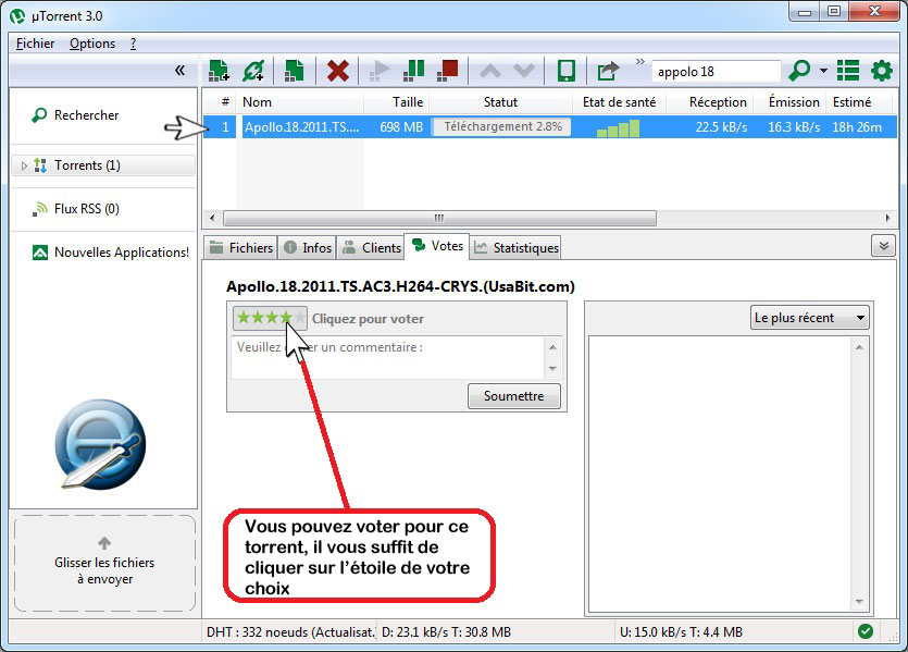 Voter sur uTorrent
