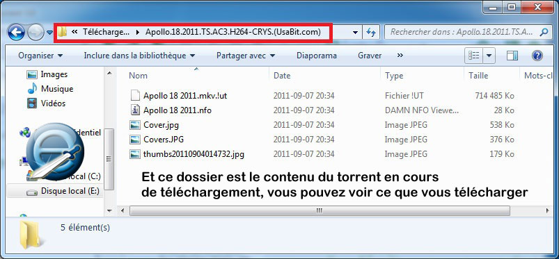 Dossier de téléchargé de uTorrent