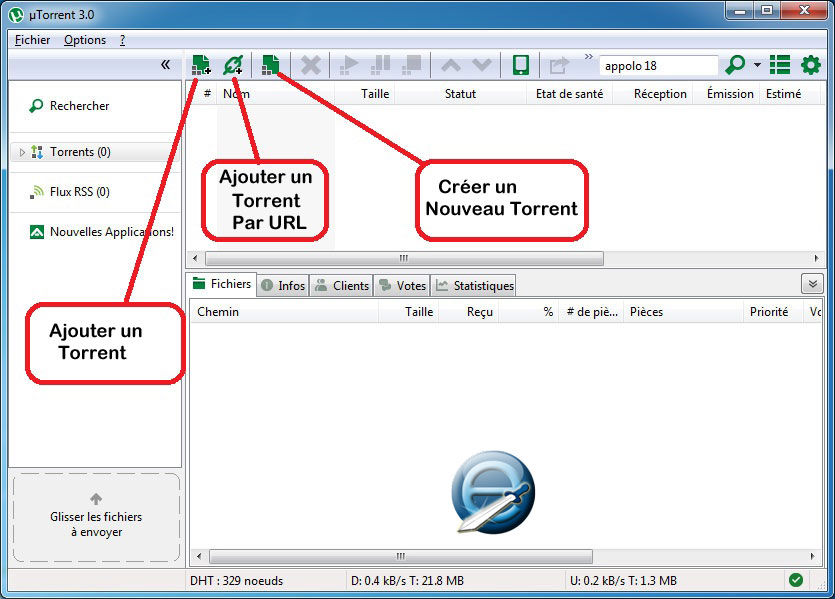 ajouter ou créer un tracker à uTorrent