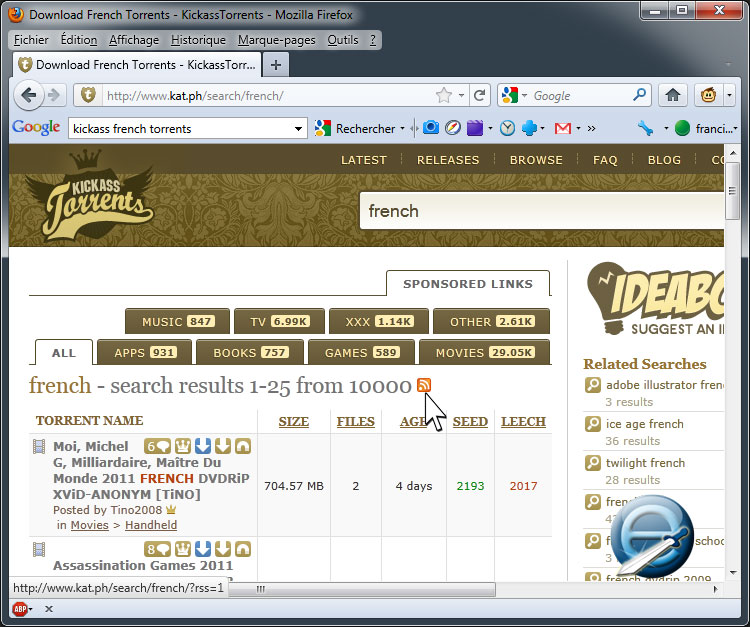 associer un flux rss a uTorrent