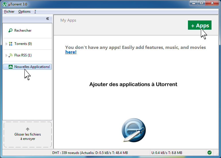 Nouvelles applications de uTorrent