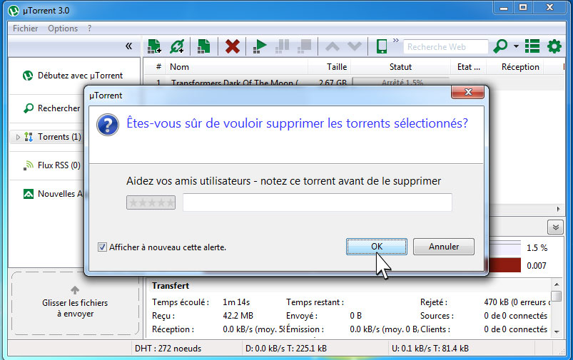 Télécharger du contenu pour ajouter a uTorrent