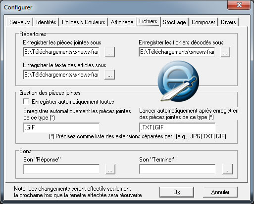 onglet fichiers de Xnews